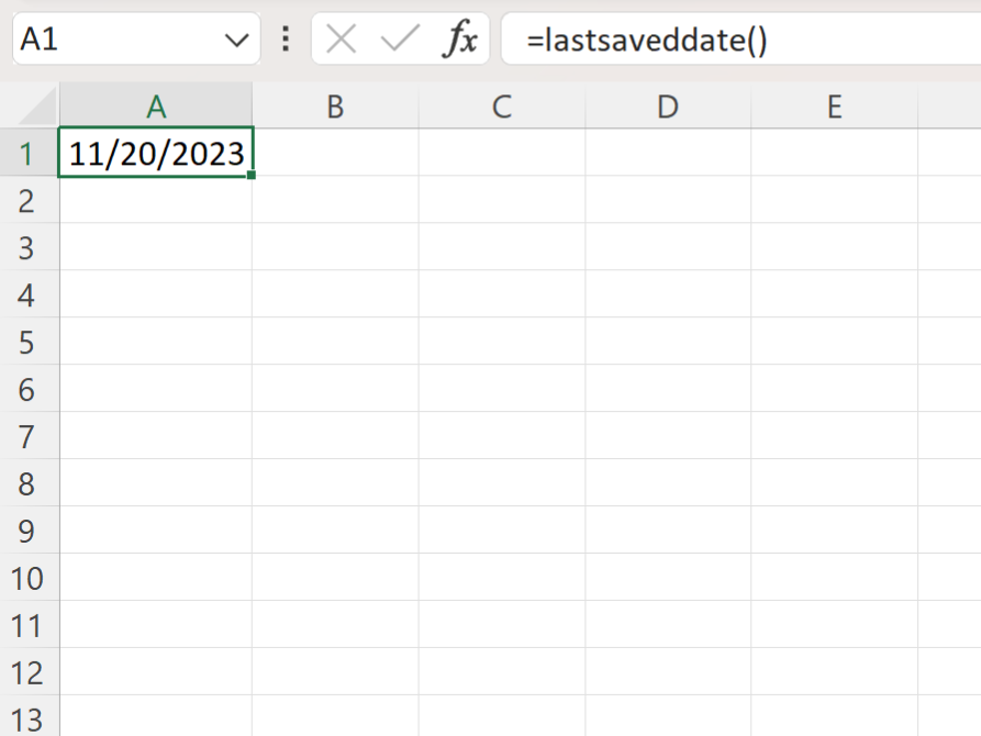 Excel last saved date