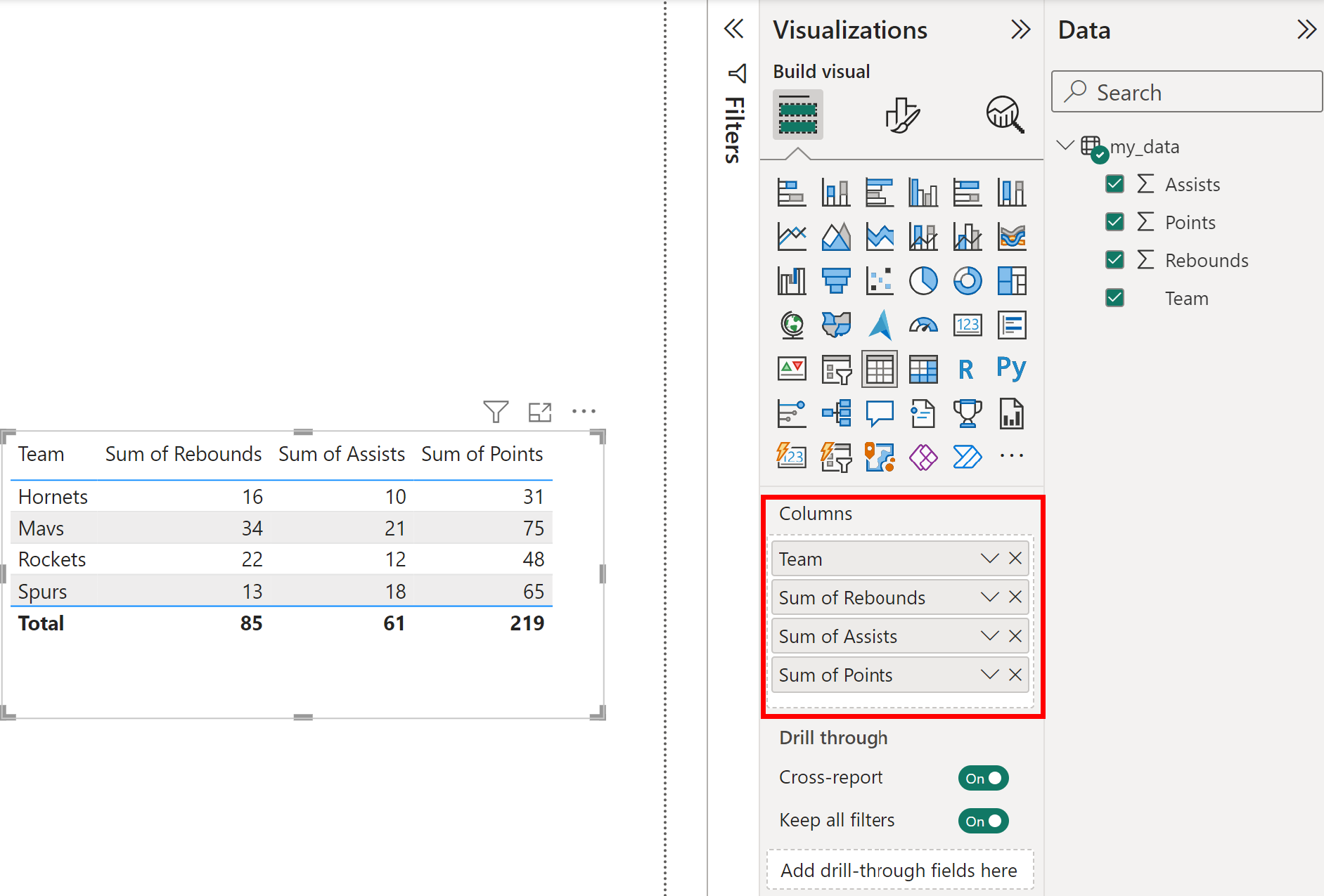 ordercol4 Power BI change column order in table in Report View