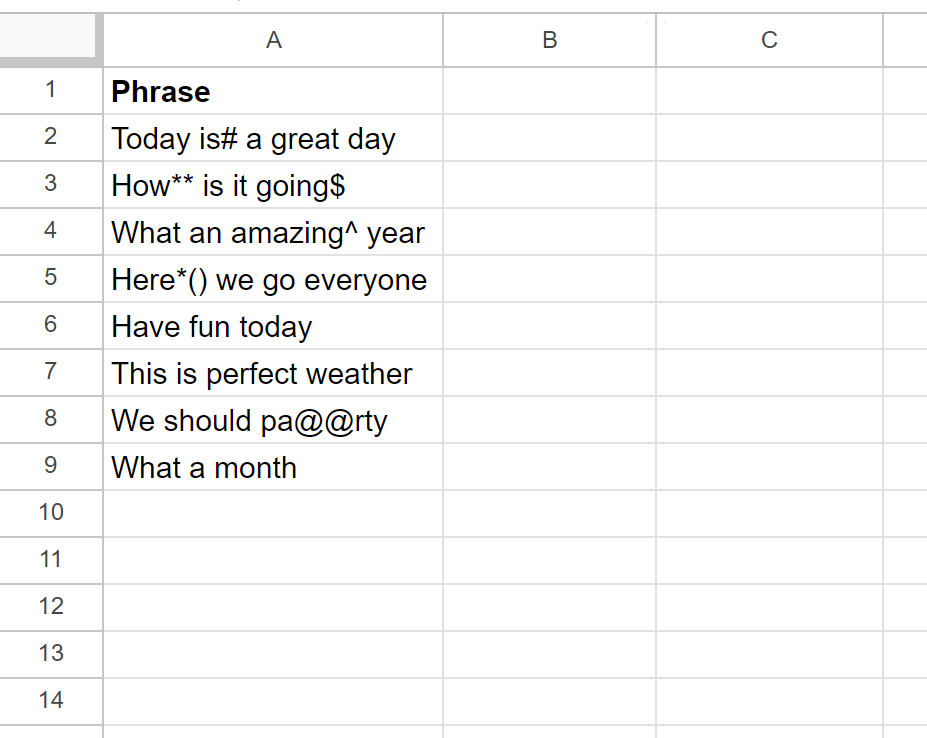 How do I search for special characters in a cell using Google Sheets? 2