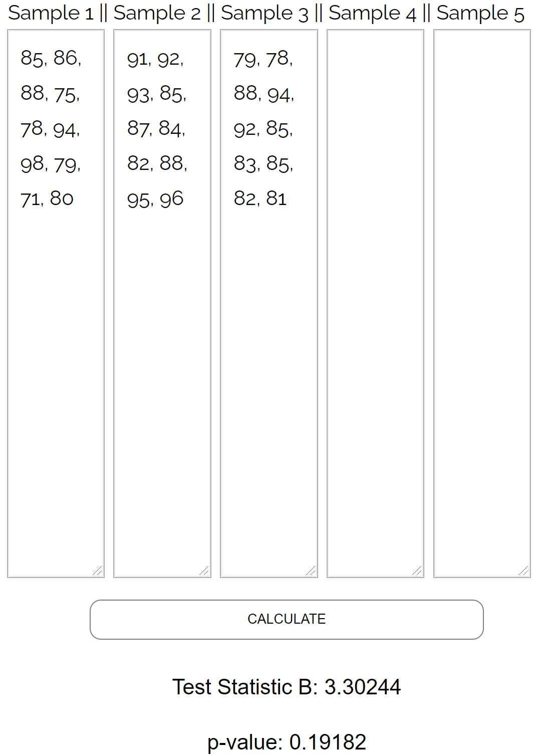 bartlett1 Bartlett's Test for equal variances