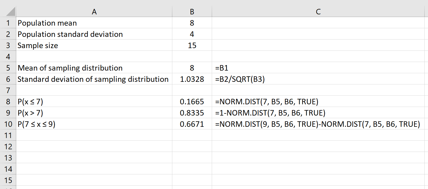centrallimexcel4 Sampling distribution with central limit theorem in Excel