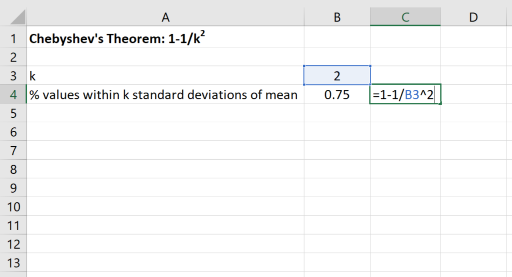 How can Chebyshev’s Theorem be applied in Excel? 2