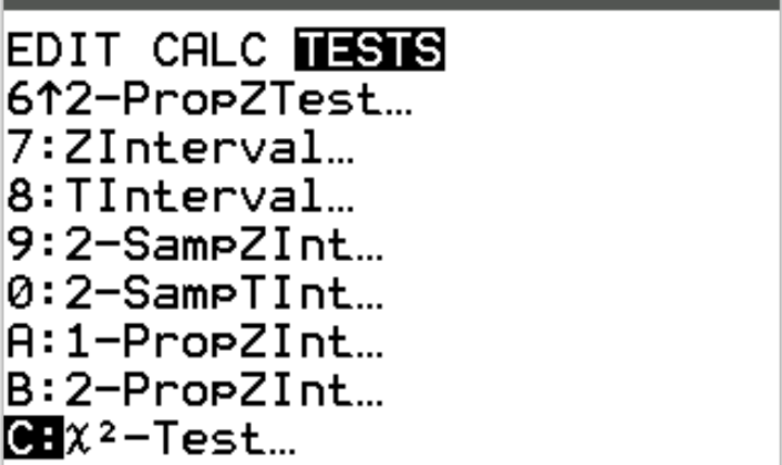 chiindepti2 Chi-Square test of independence on a TI-84 calculator