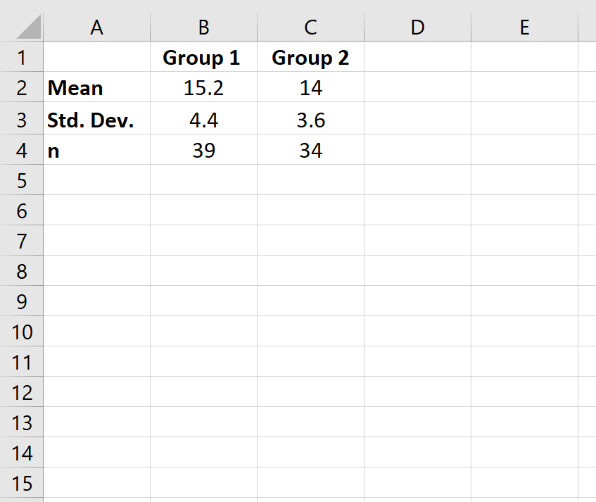 cohendexcel1 Summary data in Excel