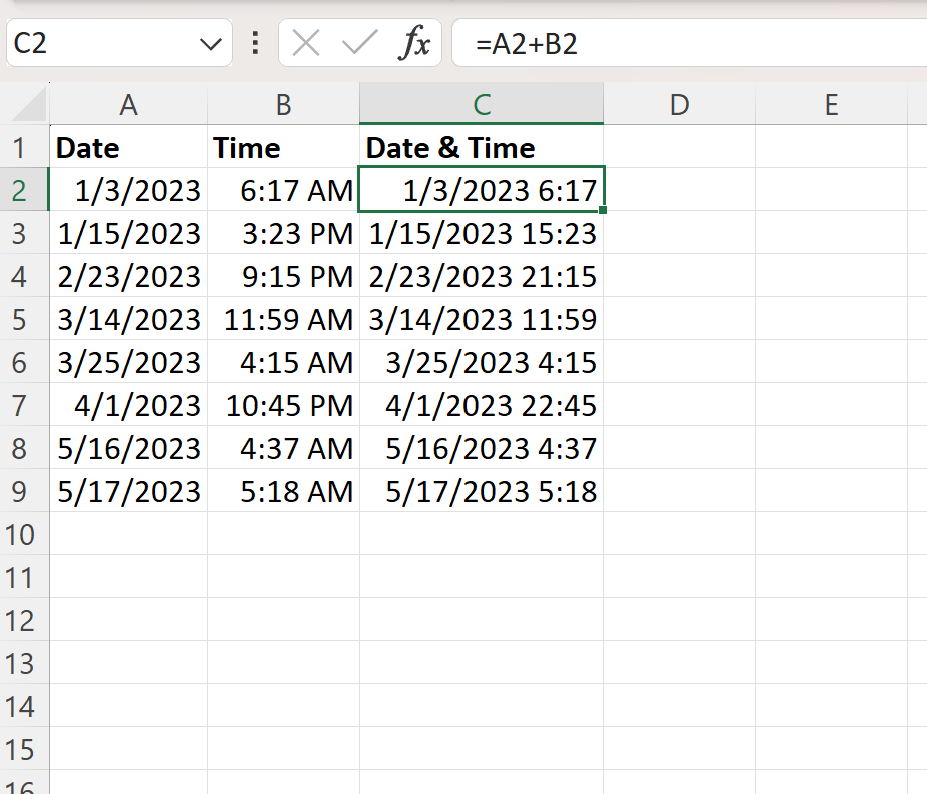 How Can I Combine Date And Time In Excel Using Two Different Methods 