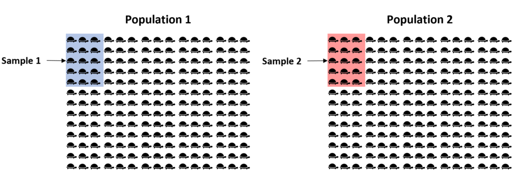 What is the definition, formula, and example of a two sample t-test? 2