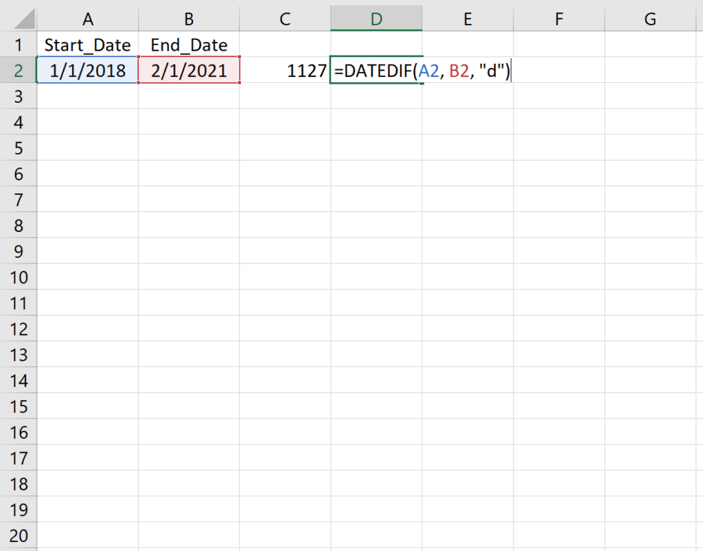 How do I calculate the difference between two dates in Excel? 2
