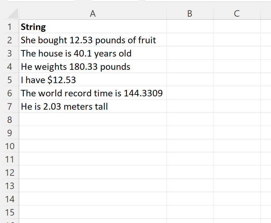 How can I extract a decimal number from a string using Excel? 2