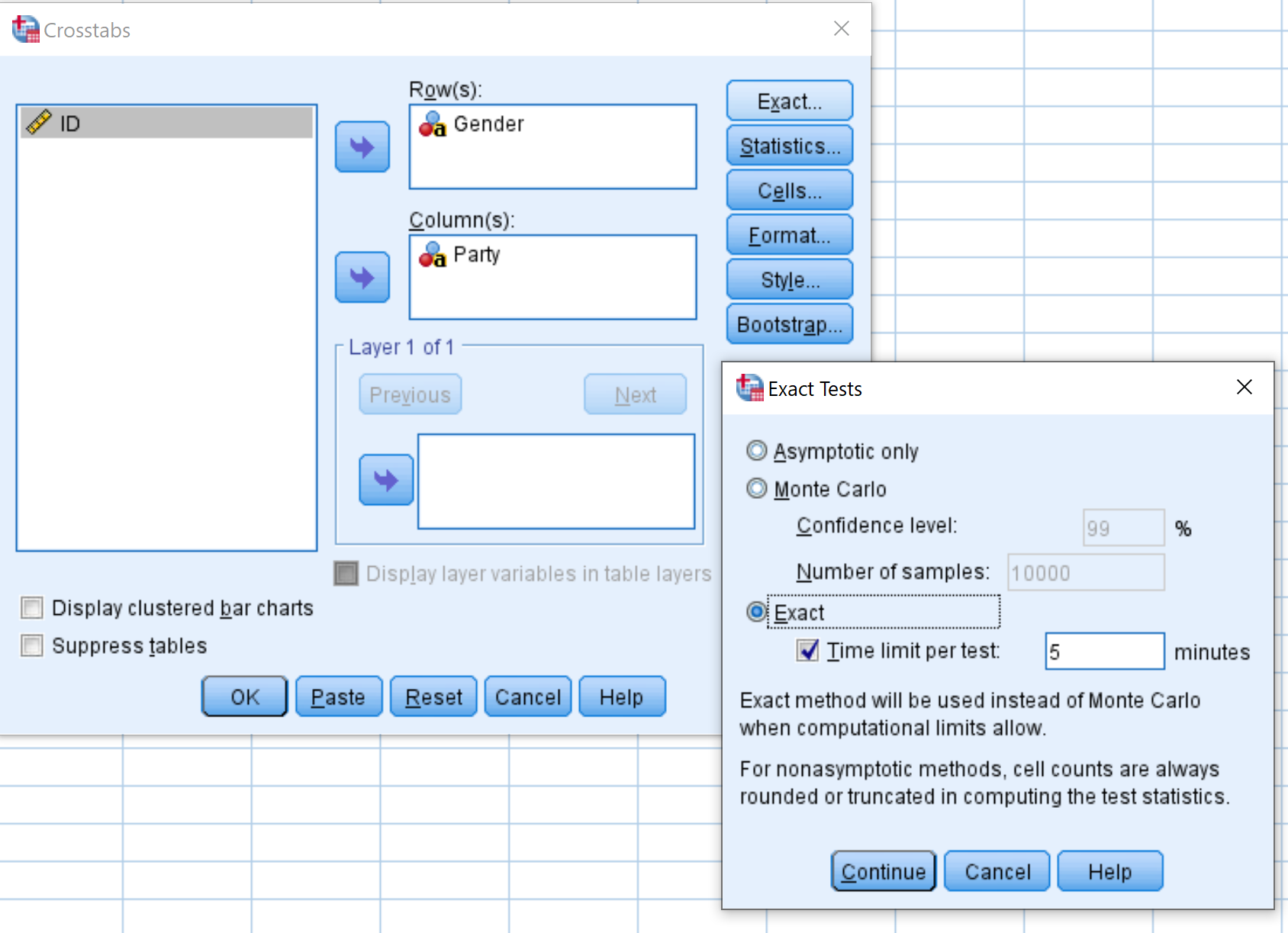 fisherspss3-1 Fisher's exact test in SPSS