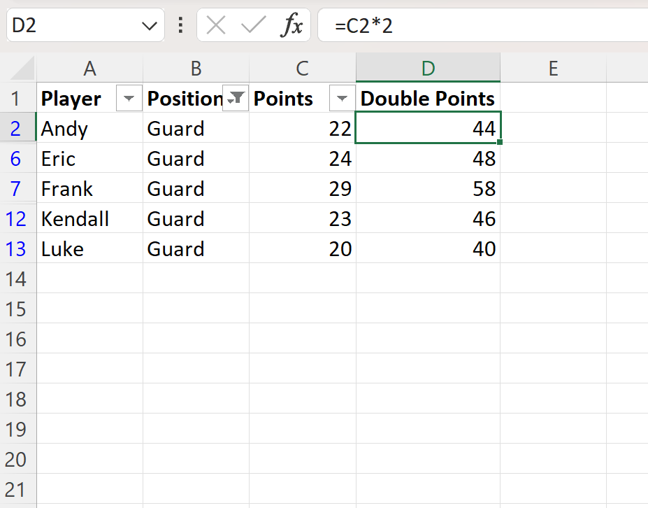 formfilter3 Excel apply formula only to filtered cells