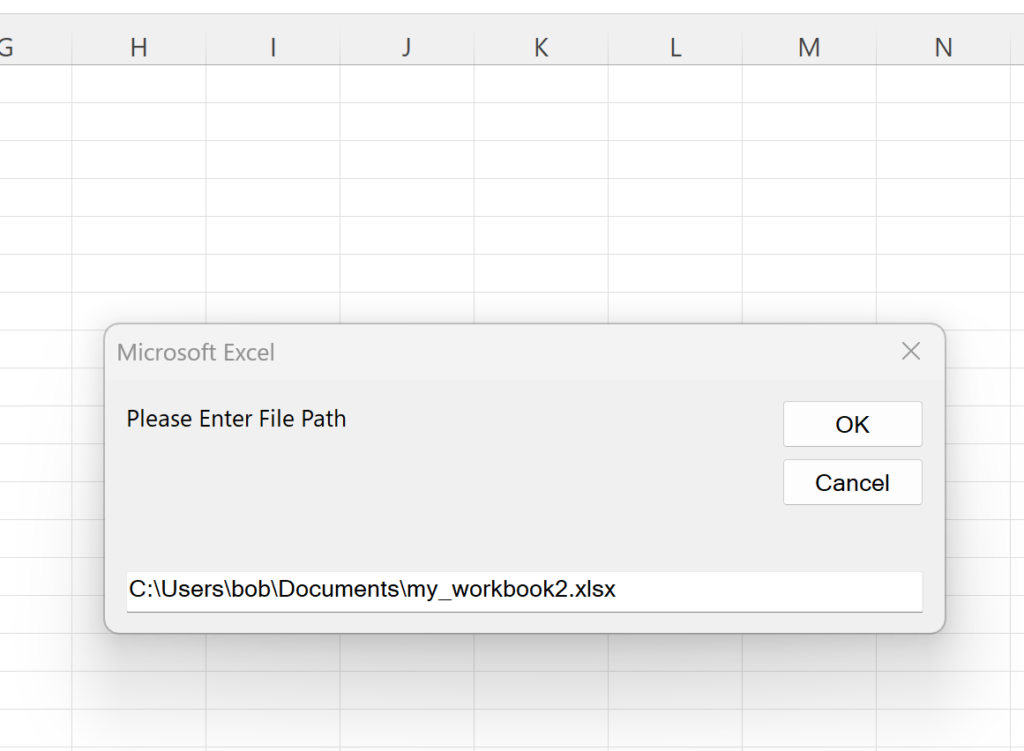 How can I open a workbook from a specific path in VBA? 2