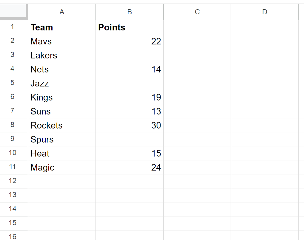 How can I highlight blank cells in Google Sheets? 2