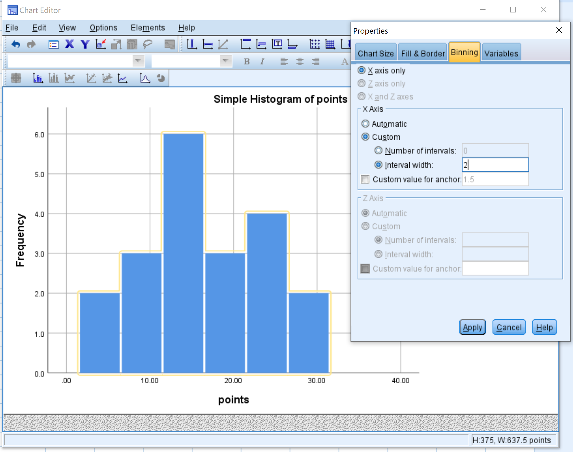 histspss5 Modify histogram interval width in SPSS