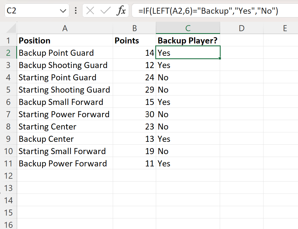 ifleft2 Excel IF function with LEFT function