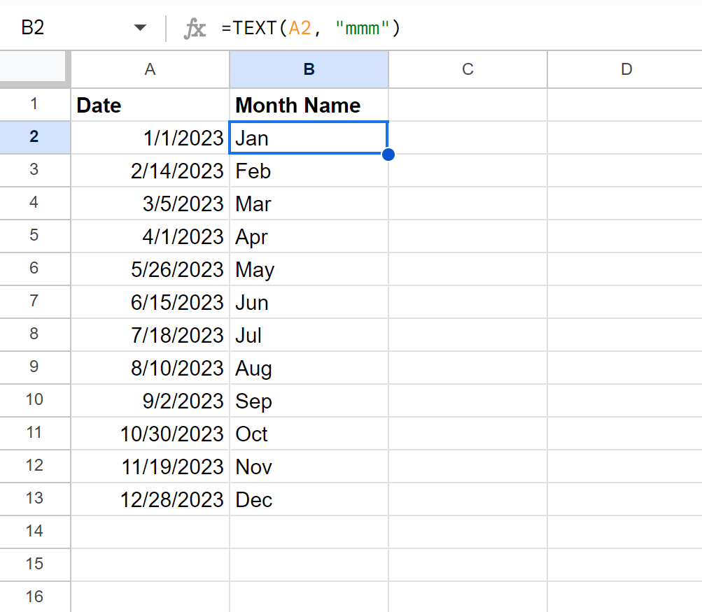 Google Sheets show abbreviated month name for date