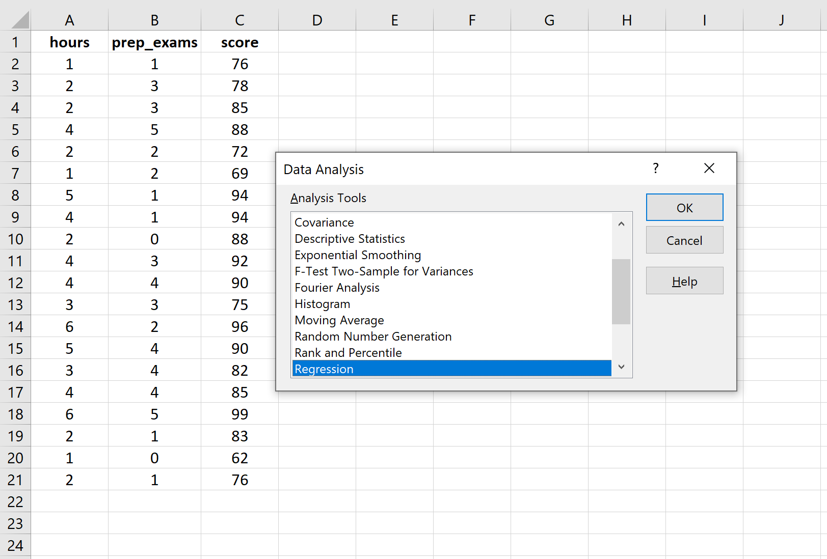multipleregexcel2 Multiple linear regression example in Excel