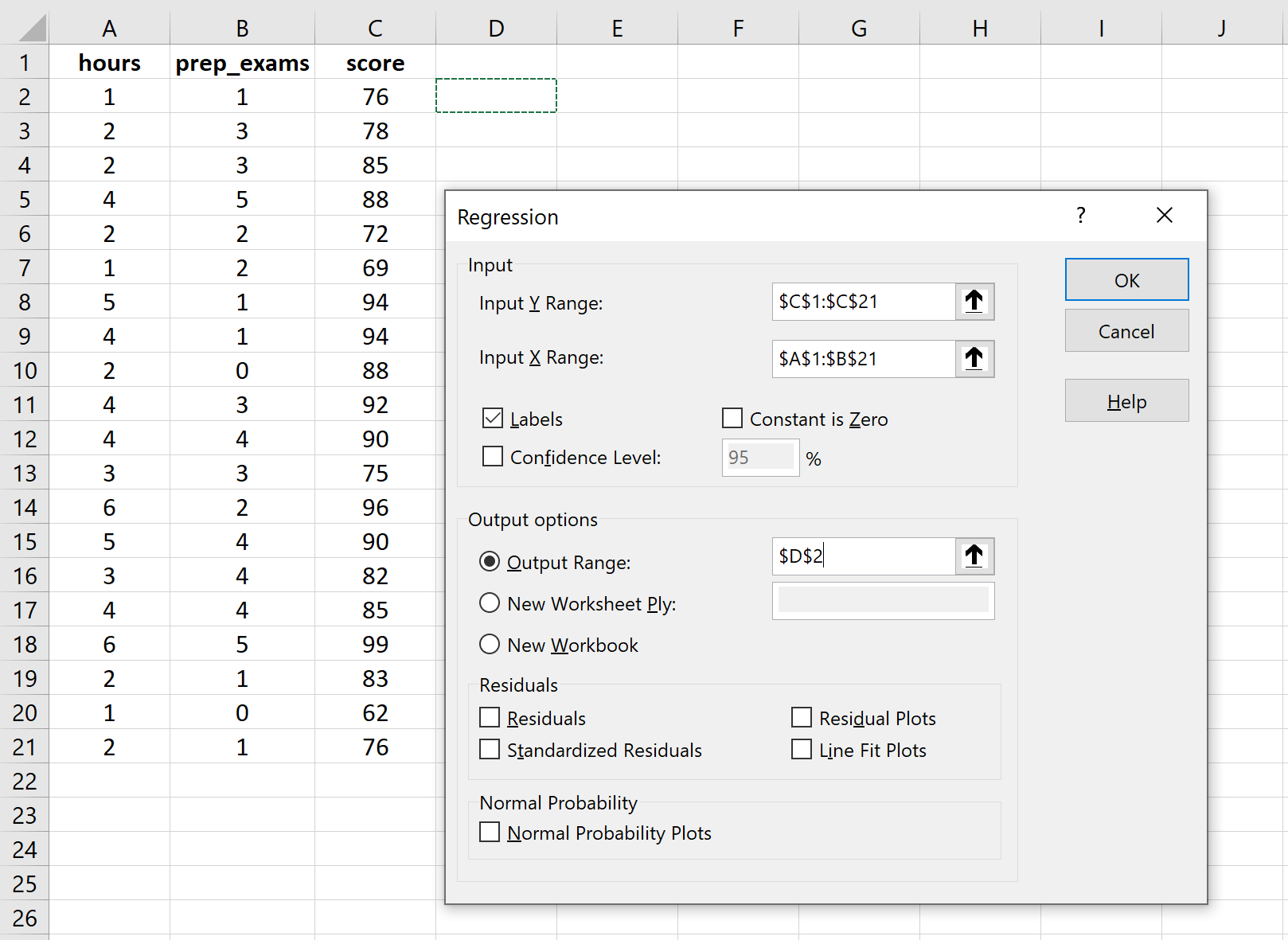 multipleregexcel3 Multiple linear regression in Excel