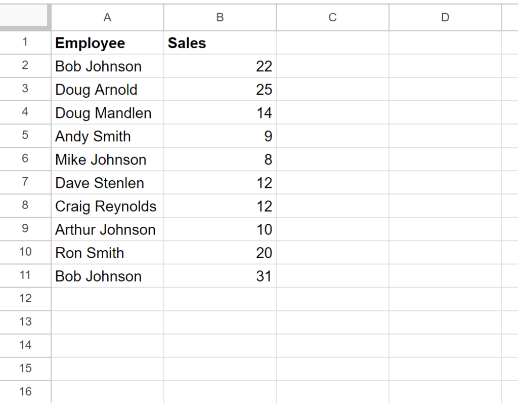 How can I count names in Google Sheets? 2