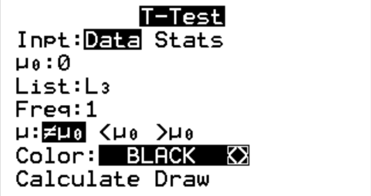 pairedtestti3 Paired t-test example on a TI-84 calculator