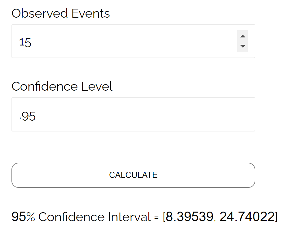 How do you calculate a Poisson confidence interval step-by-step? 2