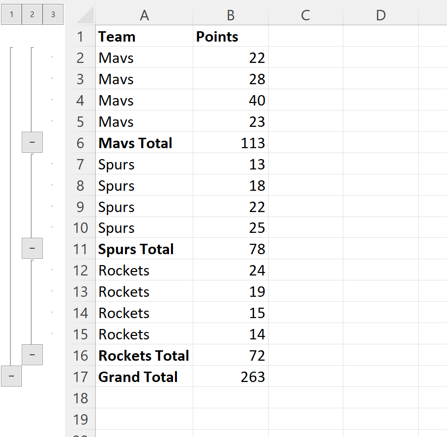 How can I remove subtotals in Excel? 2
