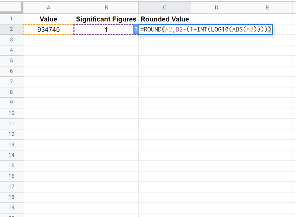 How can I round numbers to a specified number of significant figures in Google Sheets? 2