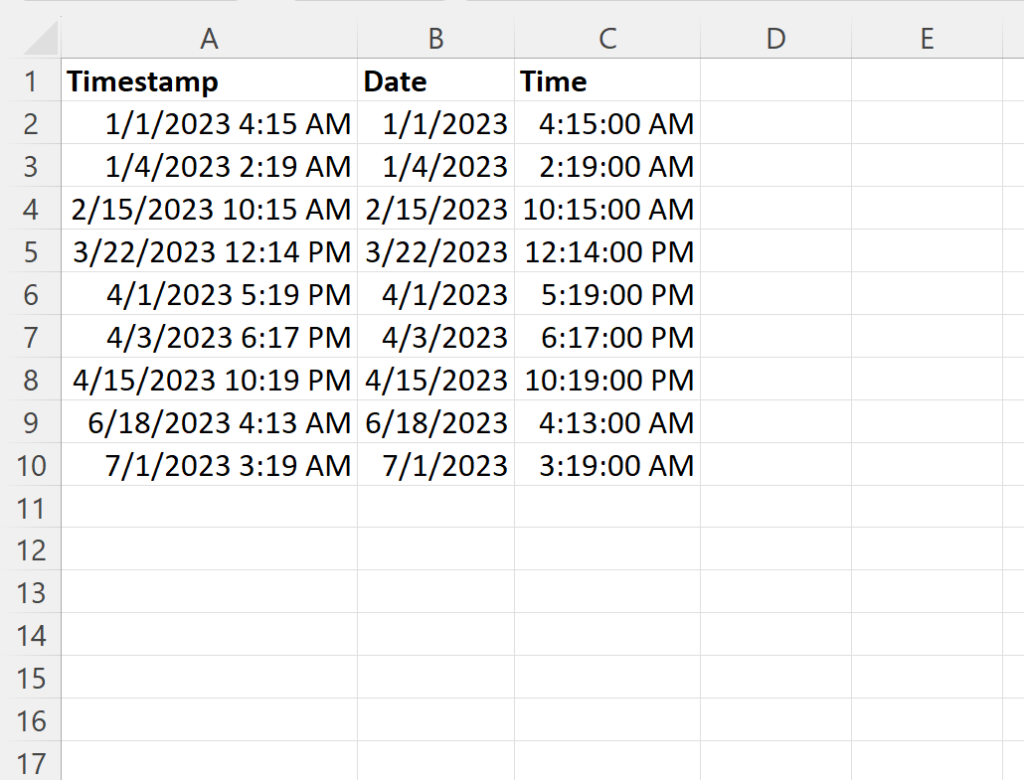 How can I separate date and time in Excel? 2