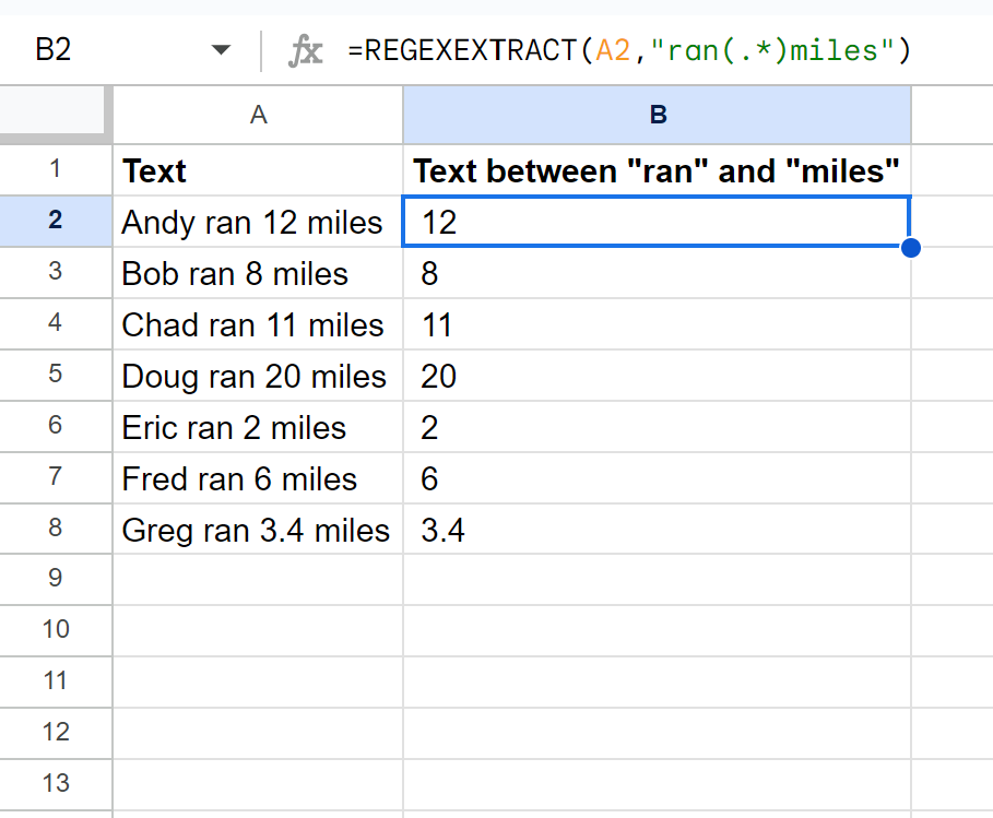 Google Sheets extract text between two characters