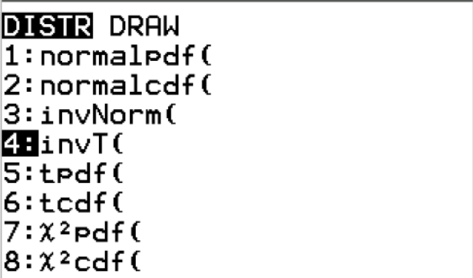 tcritti1 inverse T distribution on a TI-84 calculator