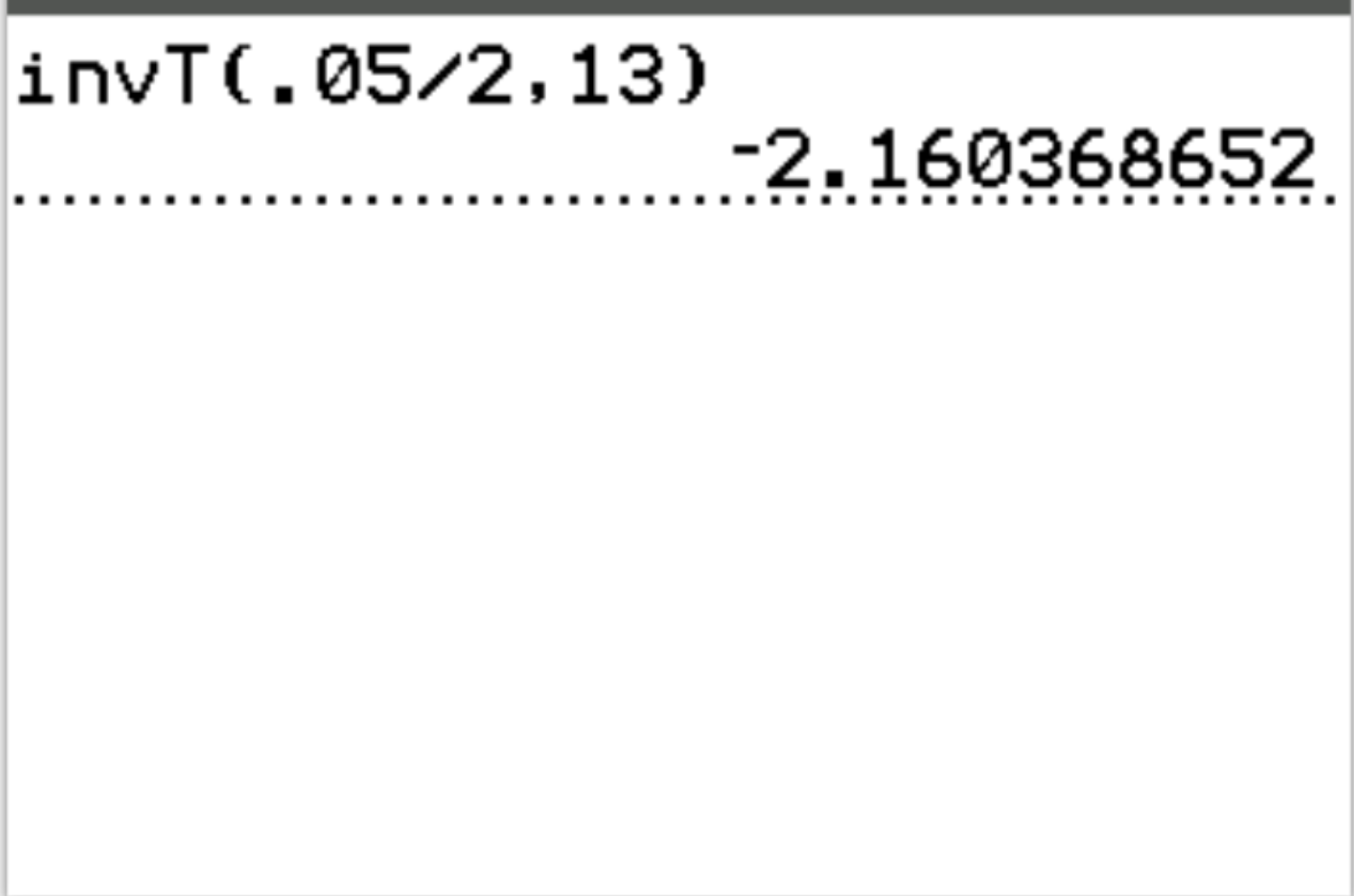 tcritti4 T Critical value for a two-tailed test on a TI-84 calculator