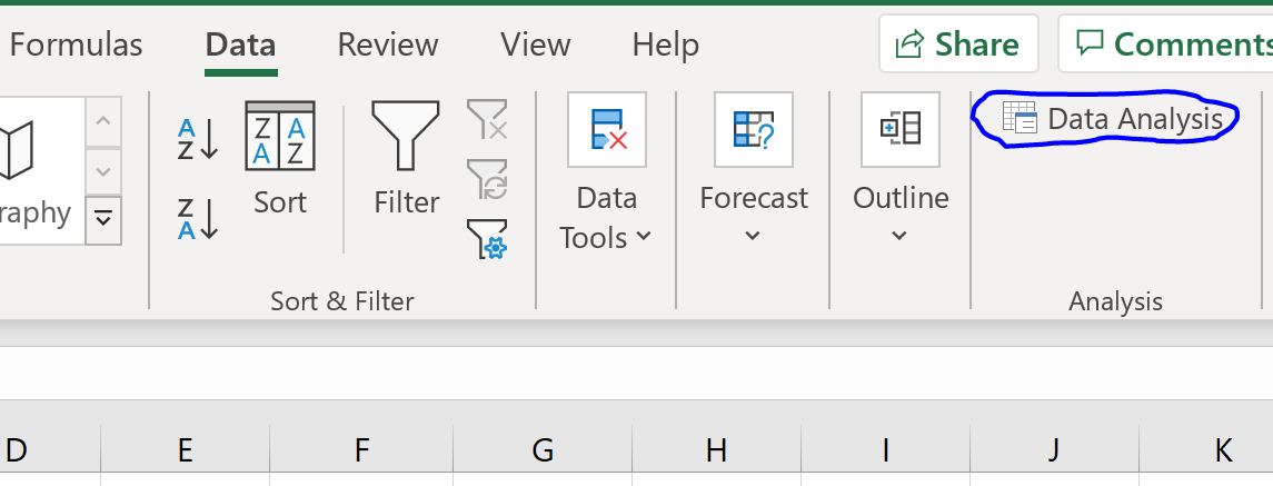 twosampexcel3-23 Data Analysis Toolpak in Excel