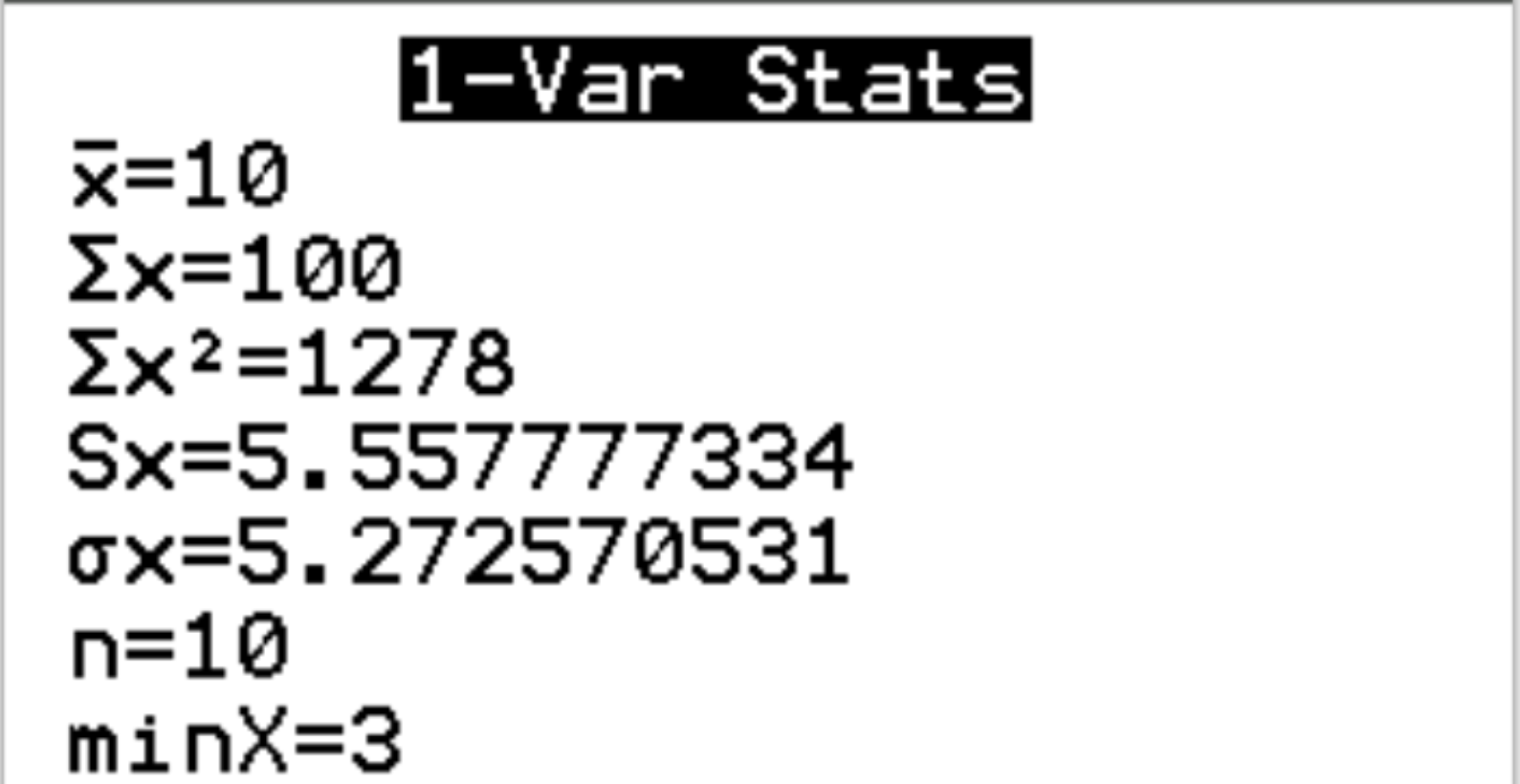 zscoreti5 1-Var stats output on a TI-84 calculator