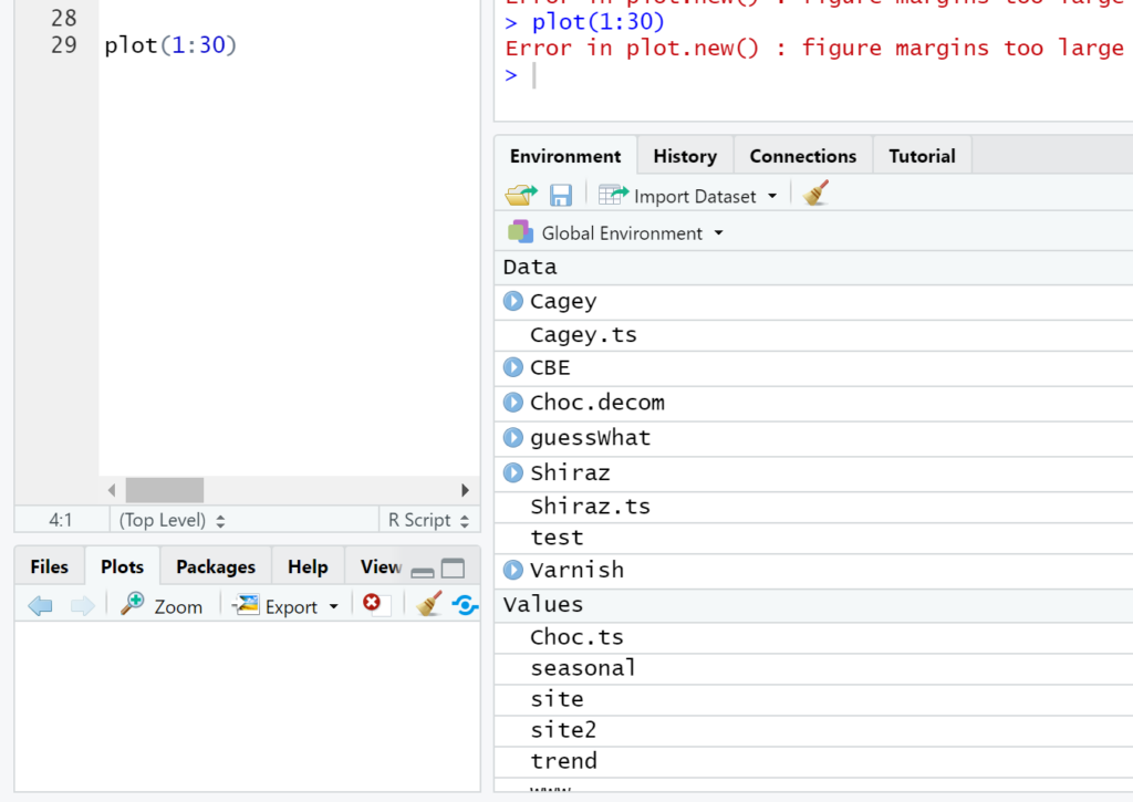 What causes the error “plot.new() : figure margins too large” and how can it be fixed? 2