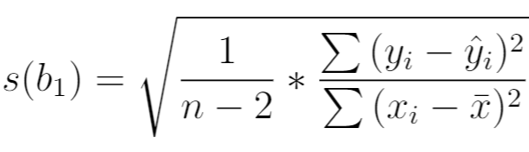stand1 formula for standard error of regression slope