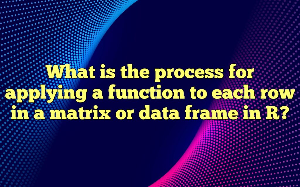 What is the process for applying a function to each row in a matrix or data frame in R?