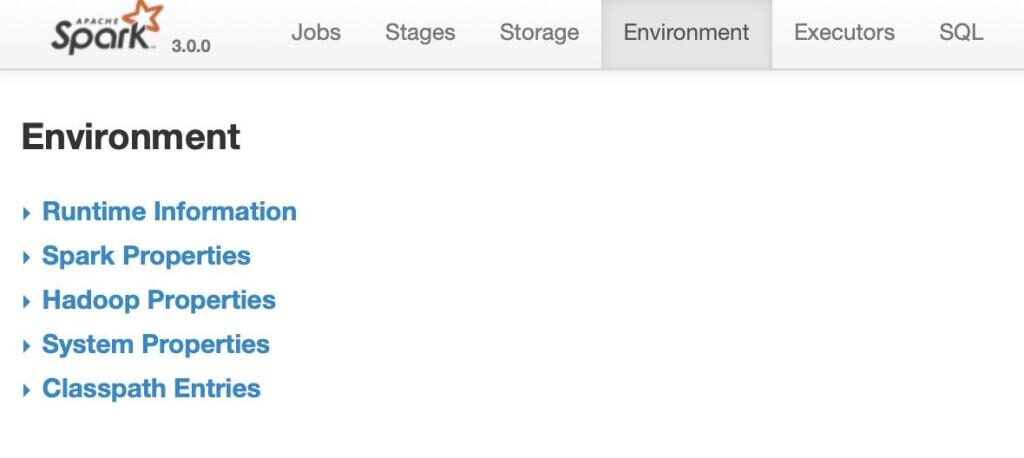 12-env_ Spark Job Environment UI
