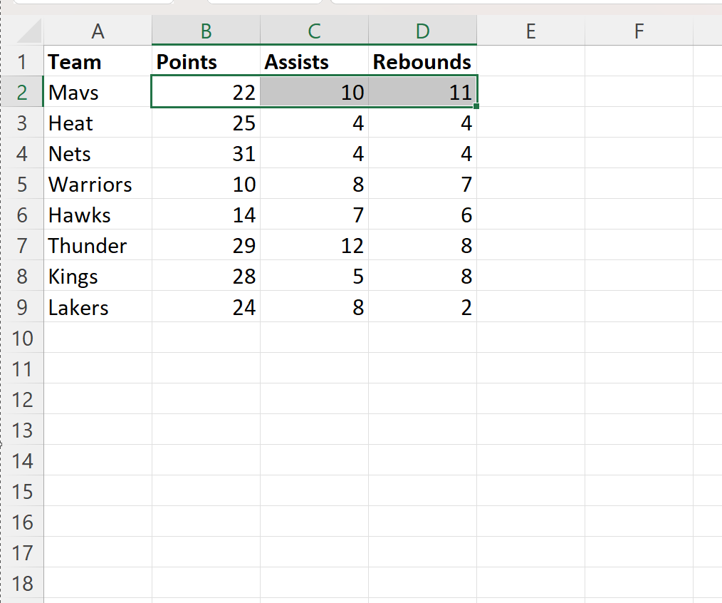VBA select range to the right from active cell