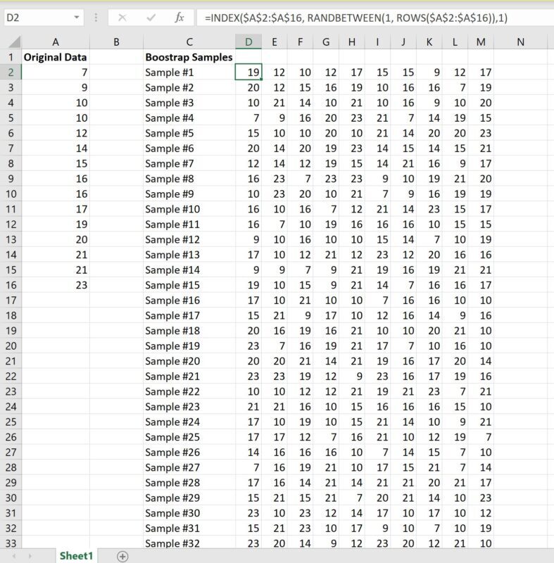 bootstrapping in Excel