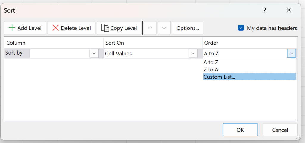 How can I sort months chronologically in Excel? 2