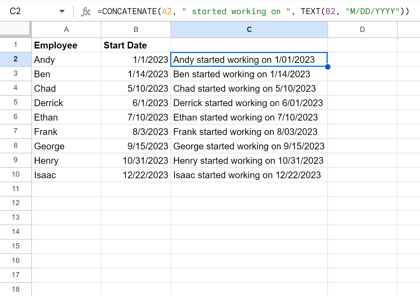 concatdate3 Google Sheets concatenate dates