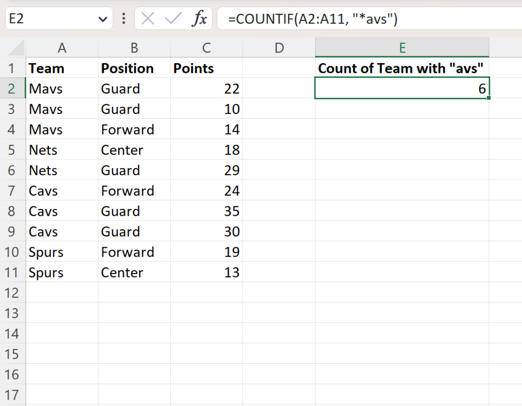 How can I use COUNTIF with wildcards in Excel? 2