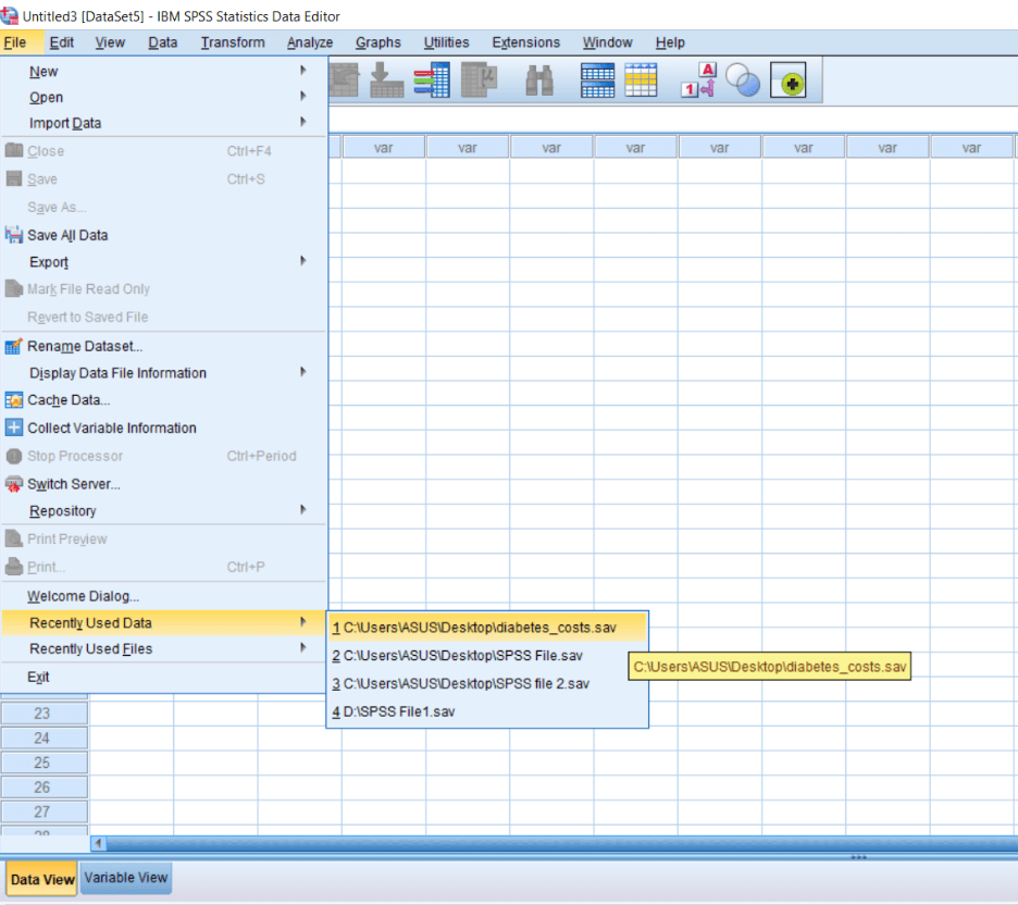 Setting Data for Descriptive Analysis