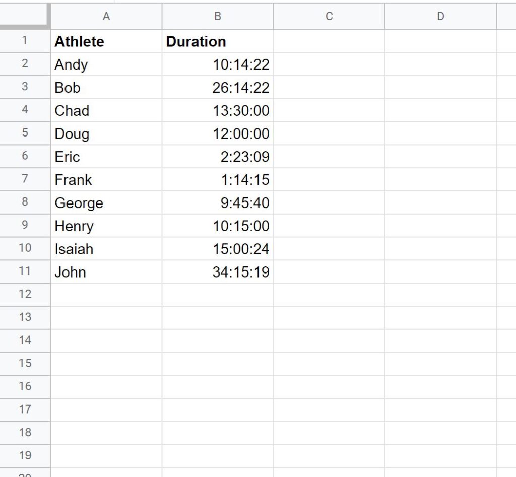 How can I convert time duration to seconds in Google Sheets? 2