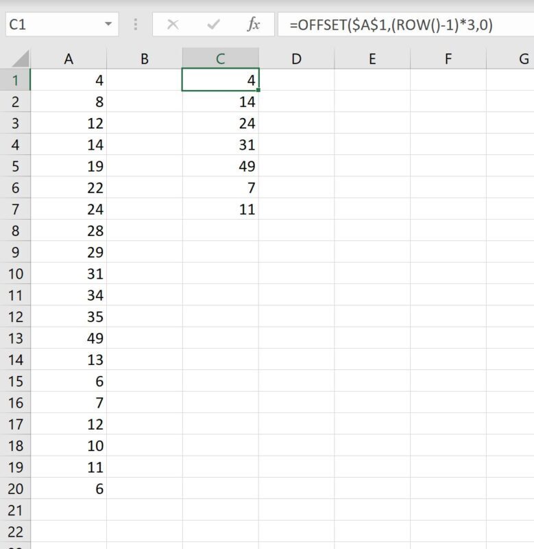 select every nth row in Excel