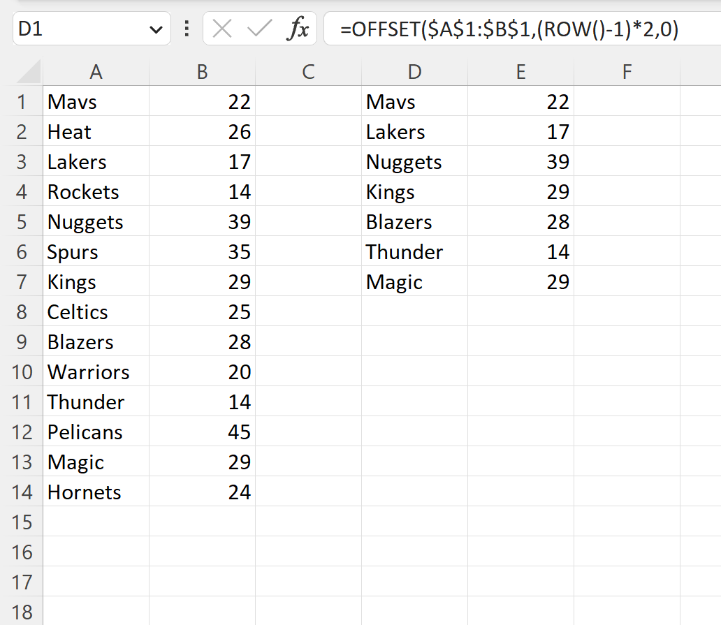 everyo2 Excel select every other row