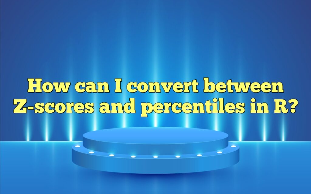 How can I convert between Z-scores and percentiles in R?