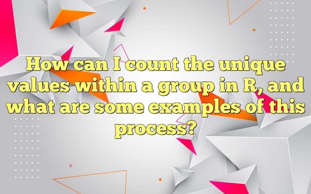 How can I count the unique values within a group in R, and what are some examples of this process?