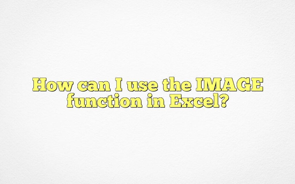 How can I use the IMAGE function in Excel?