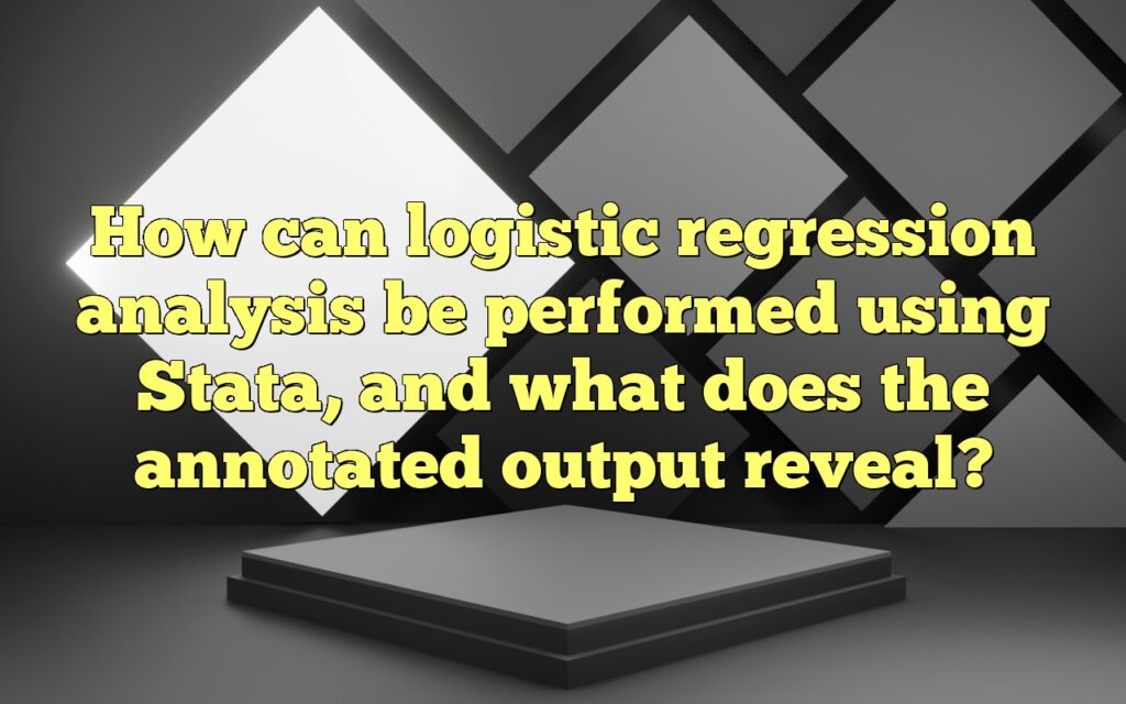 How can logistic regression analysis be performed using Stata, and what does the annotated output reveal?