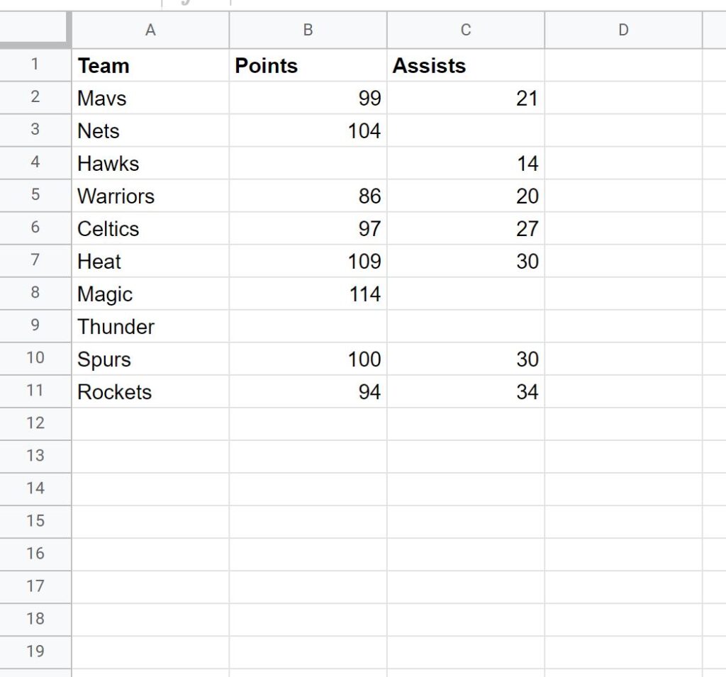 How can Google Sheets Query be set up to ignore blank cells in the query results? 2